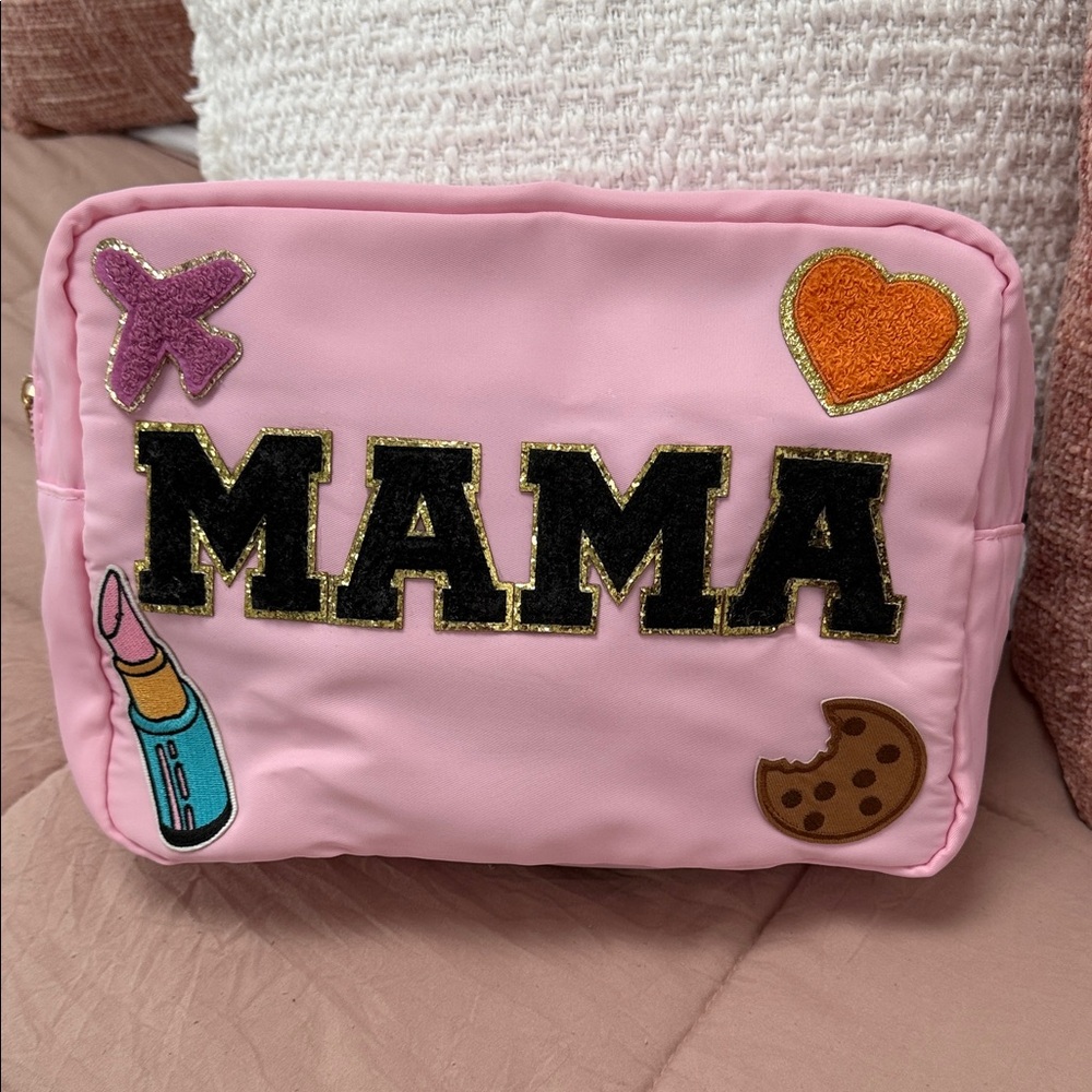 Pink Accessory Large Bag with Fun Patches